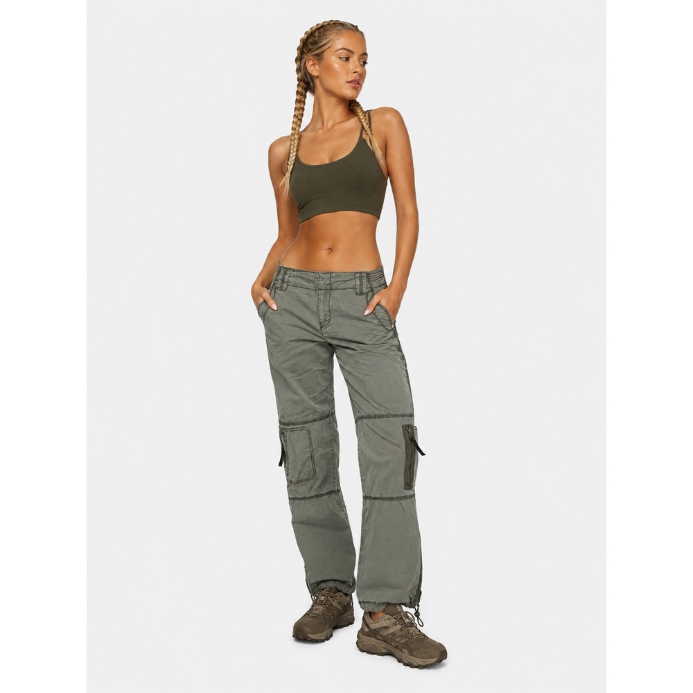 Marrakech Anthropologie Olive Green Y2K Gorpcore Utility Cargo Pants 29